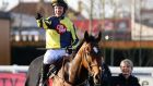 Noel Fehily acknowledges the crowd after winning his last race aboard Get In The Queue at Newbury. Photograph: Bryn Lennon/Getty Images