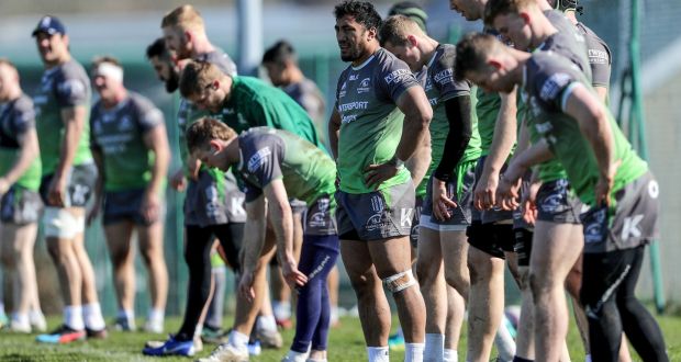 Bundee Aki during Connacht training ahead of the Challenge Cup quarter-final clash with Sale. Photo: Laszlo Geczo/Inpho