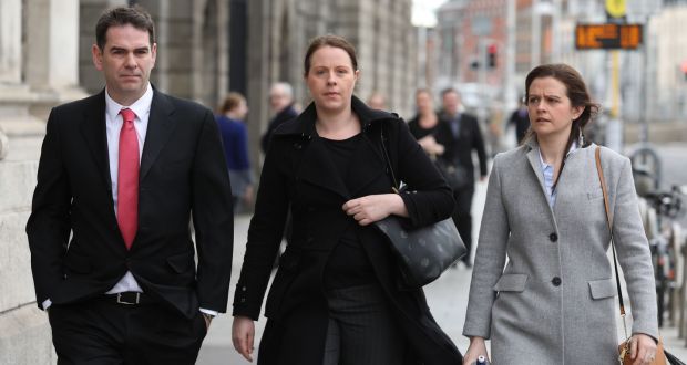 Sean Quinn’s children, Sean jnr, Aoife and Brenda, at the Four Courts where their action against IBRC  has now been deferred to allow for talks between the parties. Photograph: Collins Courts