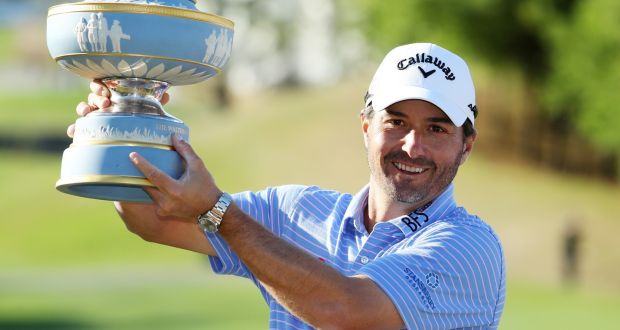 Kevin Kisner celebrates his victory in Texas. Photograph: Warren Little/Getty