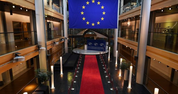 The protocol entrance of the European Parliament in Strasbourg. The survey of people in 14 countries showed concern about employment (20 per cent), cost of living (18 per cent) and healthcare (17 per cent). Photograph: Frederick Florin/AFP/Getty Images