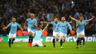  Manchester City celebrate after the penalty shootout against Chelsea in the Carabao Cup final at Wembley Stadium on February 24th, 2019. Photograph: Brunskill/Fantasista/Getty Images