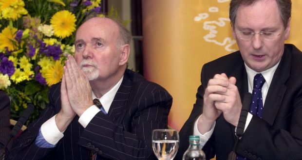 Former INBS chief executive Michael Fingleton and former chairman  Michael Walsh: ‘There was a lot of lending in January 2008.’  Photograph: Eric Luke/The Irish Times