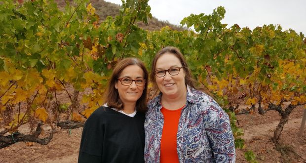 Lynne Coyle, MW (right) with her fellow wine-maker Alicia Eyaralar at Bodegas Tandem in Navarra, Spain. 