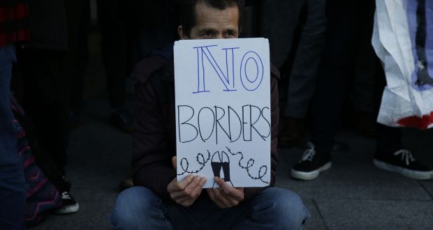 A protest at the Burgh Quay immigration office, where a delay in obtaining appointments has led to bots block-booking and reselling slots.  File photograph: Nick Bradshaw/The Irish Times