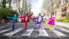 Mark Morris Dance Group members at the famous Abbey Road zebra crossing in  London, ahead of their performance of  Pepperland in Dublin. Photograph: Elliott From Franks 