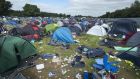Waste opportunity: Avril Stanley wants festival organisers to work together to solve common environmental problems such as abandoned tents. Photograph: Dave Meehan