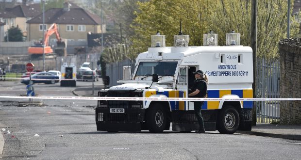 Police attend the scene of a shooting, in which a journalist was killed, on Fanad Drive on April 19th, 2019 in Derry. Photograph: Charles McQuillan/Getty Images