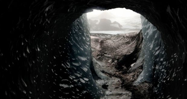 Under the ice: An ice cave on the Myrdalsjokull Glacier in south Iceland.  Photograph:  Jim Dyson/Getty 
