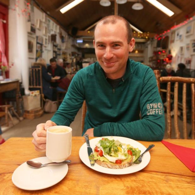 Diarmuid McSweeney at the Hazel House cafe. Photograph: Laura Hutton
