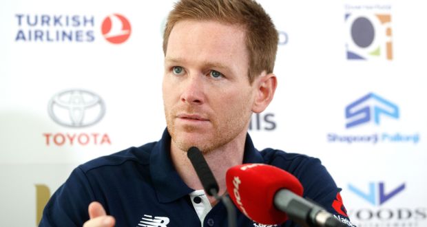 England captain Eoin Morgan at a press conference ahead of the One-Day International against Ireland in Malahide. Photograph:  James Crombie/Inpho