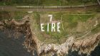 The Dalkey second World War ‘Éire’ sign renovated by Dalkey Tidy Towns. Photograph: Enda O’Dowd