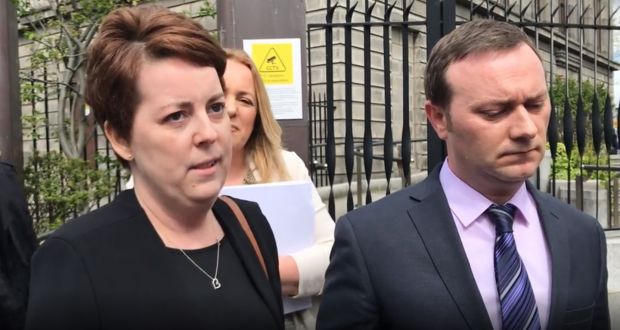  Ruth Morrissey and her husband, Paul,  outside the High Court after winning her court case over misreadings of her cervical smear tests.  Photograph: Michelle Devane/ PA Wire 