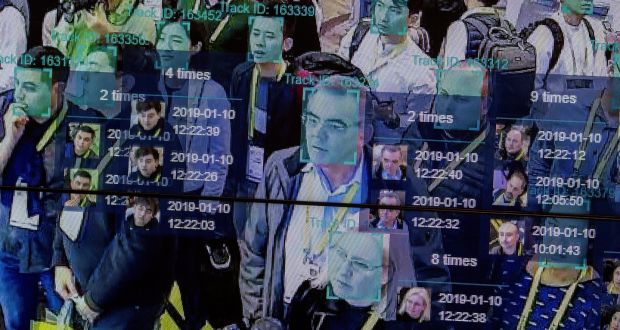 A live demonstration uses artificial intelligence and facial recognition at the Las Vegas Convention Center. Experts believe it is already too late to restrict the movement of face data across geographic borders. Photograph: David McNew/AFP/Getty Images