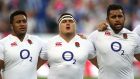 Jamie George with England and Saracens team mates Mako and Billy Vunipola. Photograph: David Rogers/Getty Images