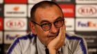  Maurizio Sarri:  “We need to work. Probably we’d need something from the market. So it’s not easy because the level of the top two is very, very high.”  Photograph:   Mike Egerton/PA 