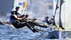  Ryan Seaton and Matt McGovern (who has since retired) competing in the  Men’s 49er class at  the Marina da Gloria at the Rio Olympics in  Brazil. Photograph:  Laurence Griffiths/Getty Images
