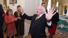 President Michael D Higgins hosts an event at Áras an Uachtaráin on Friday for the Christine Buckley Centre, an organisation set up to assist the victims of clerical and institutional abuse. Photograph: Dave Meehan for the Irish Times