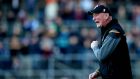 Kilkenny manager Brian Cody: . It was inexplicable, really, that he (Kennedy) decides to catch the ball. It was certainly unprecedented. So I wasn’t happy about it, no I wasn’t.” Photograph: Ryan Byrne/Inpho