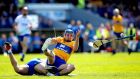 Waterford’s Shane Fives and Shane O’Donnell of Clare: John Conlon’s early goal for Clare was a thumb on the scale that Waterford couldn’t outweigh. Photograph: ©INPHO/Ryan Byrne