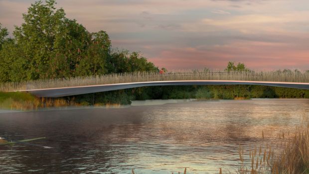 The bridge will span a 40m distance across the river beside the UCD boat club on the Chapelizod Road