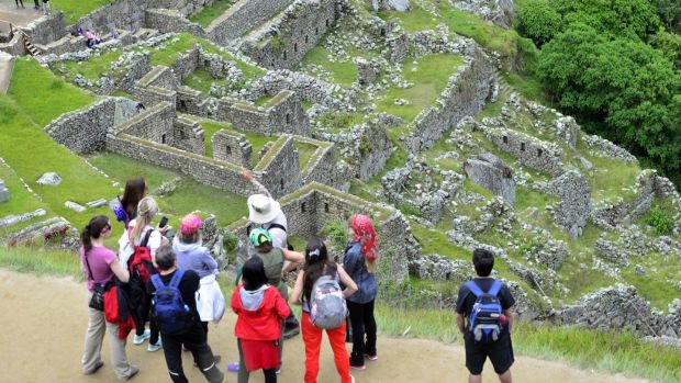 There were more than 1.5 million visitors in 2017, double the limit recommended by Unesco. Photograph: Cris Bouroncle/Getty Images