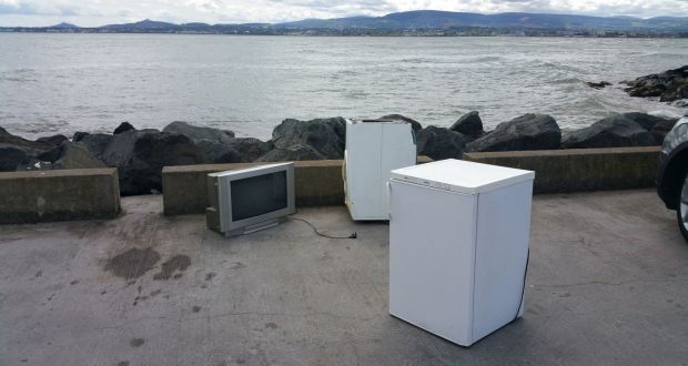 White goods dumped on the Great South Wall in Dublin. Photograph: Frank Miller