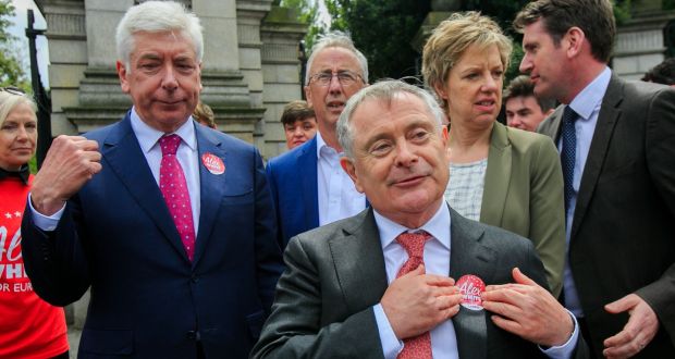 Labour Party leader Brendan Howlin during the final Labour press event of the election campaign. Photograph: Gareth Chaney/Collins 
