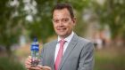 Matthieu Seguin, general manager of Coca-Cola HBC Ireland and Northern Ireland with the new 100 per cent recycled PET plastic bottle in its Deep RiverRock range.