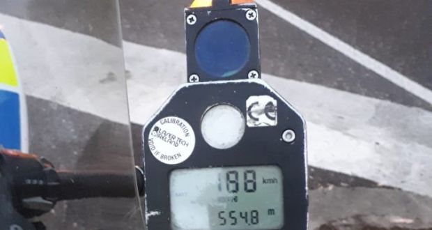 The highest recorded speed on Friday was a motorist driving at 188km/h on the Ballincollig bypass in a 120km zone.
