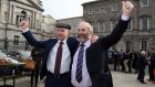 Michael and Danny Healy-Rae outside the Dáil. Three more members  have now joined the family’s political machine. Photograph: Getty Images