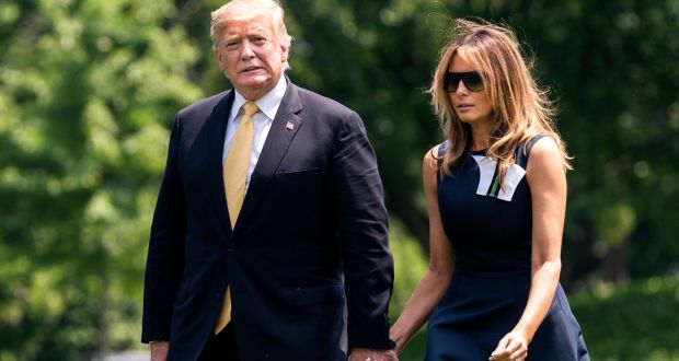 US president Donald Trump and wife Melania: “Kim Jong-un made a statement that Joe Biden is a low-IQ individual . . . I think I agree with him on that.” Photograph: Jim Lo Scalzo