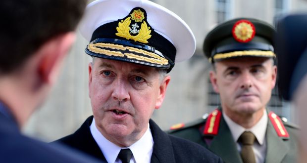 Vice-Admiral Mark Mellett: wrote to Minister of State for Defence Paul Kehoe to state he was ‘concerned’ that the service was missing ‘a key part of our structure’. Photograph: Cyril Byrne