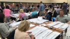 Counting at the Ireland South European elections count centre at Nemo Rangers GAA Club in Co Cork. Photograph: Michelle Devane/PA 