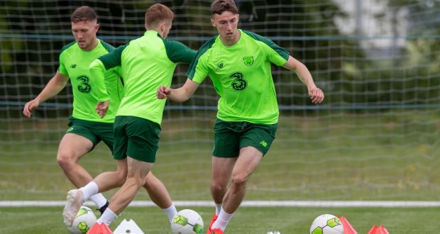  Republic of Ireland defender Conor Masterson during under-21 training at Johnstown House Hotel, Enfield, Co Meath. Photograph: Morgan Treacy/Inpho