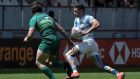 Argentina’s Franco Sabato runs away from  Ireland’s Jack Daly during  their match in the  HSBC Paris Sevens Series at the Stade Jean Bouin in Paris. Photograph:   Lucas Barioulet/AFP/Getty Images