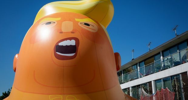 The 6m tall Trump baby inflatable will be brought to Ireland for the US president’s visit. Photograph: Andrew Aitchison/P