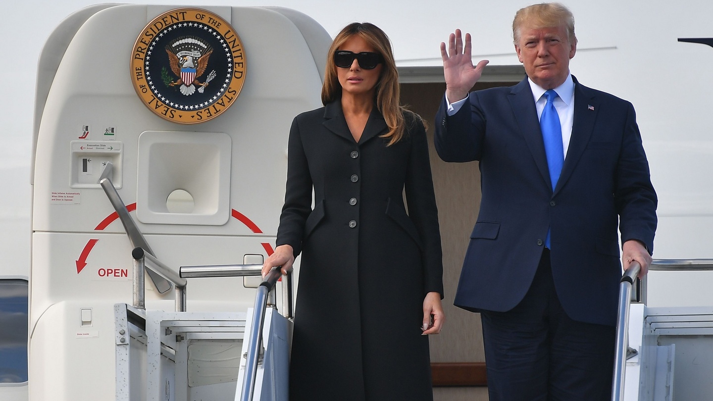 Melania Trump Leaves Ireland For D Day Commemorations In Sombre Black Coat