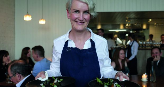 Catherine Cleary working front of house at Ox restaurant in Belfast. Photographs:  Stephen Davison