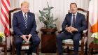 US president Donald Trump during a bilateral meeting with Taoiseach Leo Varadkar at Shannon airport. Photograph:Getty Images