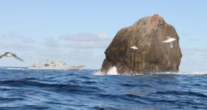 Irish Naval Vessel L.É. RÓISÍN on a routine Maritime Security Operations patrol off Rockall. Photograph:  Defence Forces 