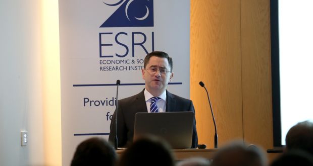 The Department of Finance’s  chief economist John McCarthy addressing the ESRI’s annual budget perspectives conference in Dublin