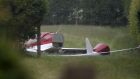 The scene of a light aircraft crash in Belan, outside Athy, Co Kildare on Friday in which two men died.  