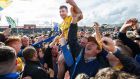 Roscommon’s Cathal Cregg celebrates winning his third Connacht title. Photograph: Tommy Dickson/Inpho
