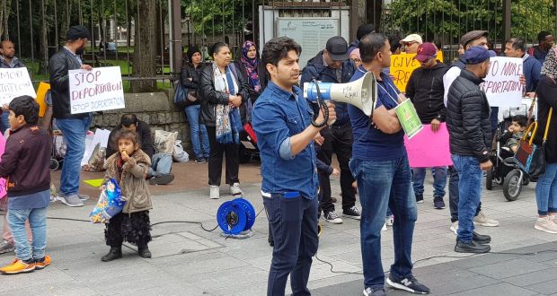 A protest was held in Cork on Monday over the deportation of two asylum seekers. 