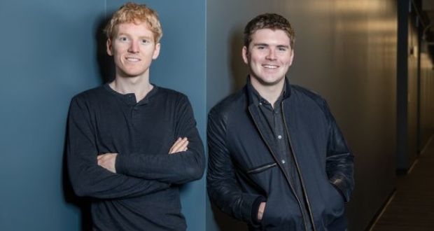 Stripe founders Patrick and John Collison, who are reported to have made a healthy return on their stake in Slack