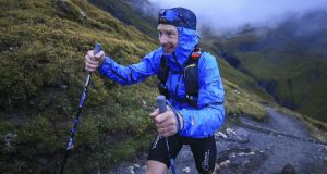 Athlete Sebastien Camus during the ULtra-Trail du Mont Blanc 171km race last year.  