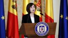 Moldova’s prime minister Maia Sandu: ‘We are not asking for advance payments. We are asking for support for our democratic transformation.’ Photograph: Robert Ghement/EPA