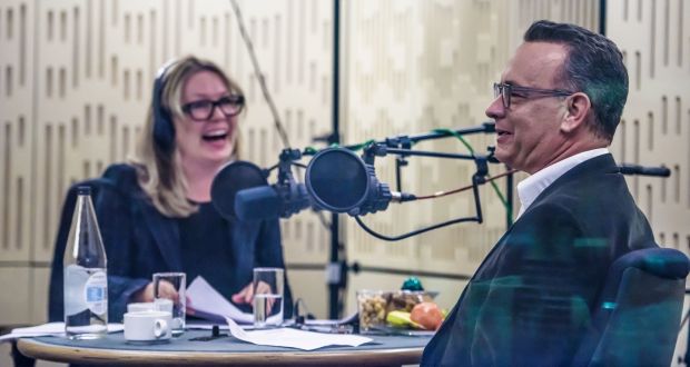 Kirsty Young with Tom Hanks on Desert Island Discs. Photograph: BBC/PA Wire 