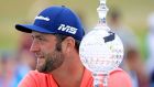  Jon Rahm with The Irish Open trophy after his victory on Sunday. Photograph: PA